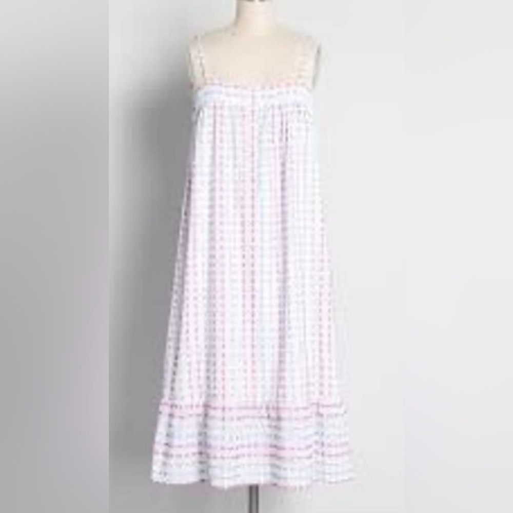 Modcloth Weekender's Dream Embroidered Midi Dress